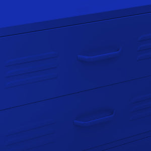 Byrå marinblå 80x35x101,5 cm stål