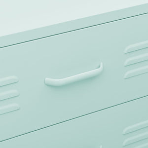 Byrå mintgrön 80x35x101,5 cm stål
