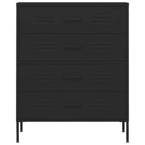 Byrå svart 80x35x101,5 cm stål