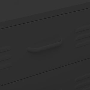 Byrå svart 80x35x101,5 cm stål