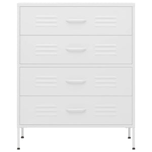 Byrå vit 80x35x101,5 cm stål