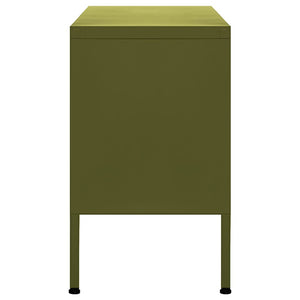 Tv-bänk olivgrön 105x35x50 cm stål