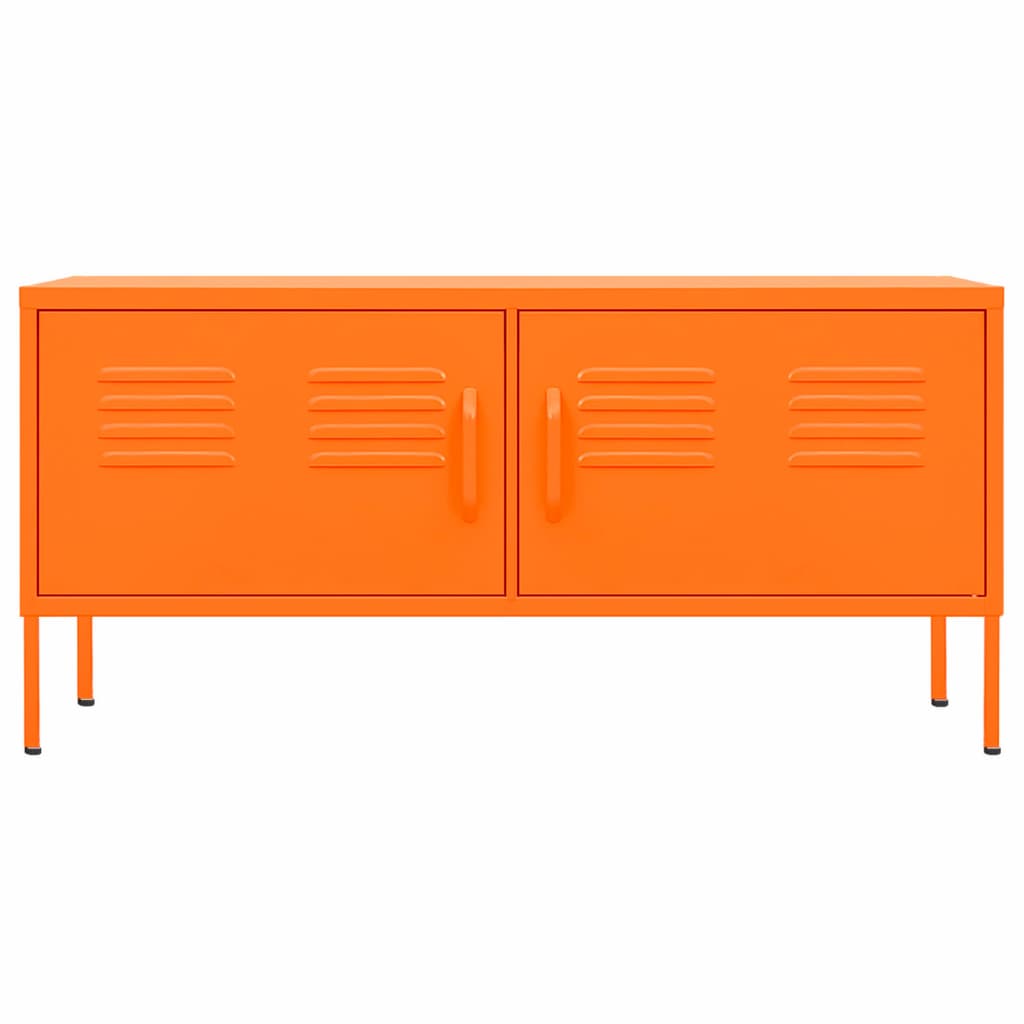 Tv-bänk orange 105x35x50 cm stål