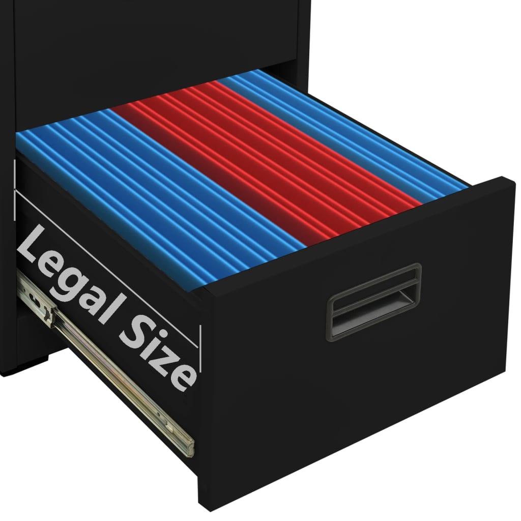 Dokumentskåp svart 46x62x72,5 cm stål