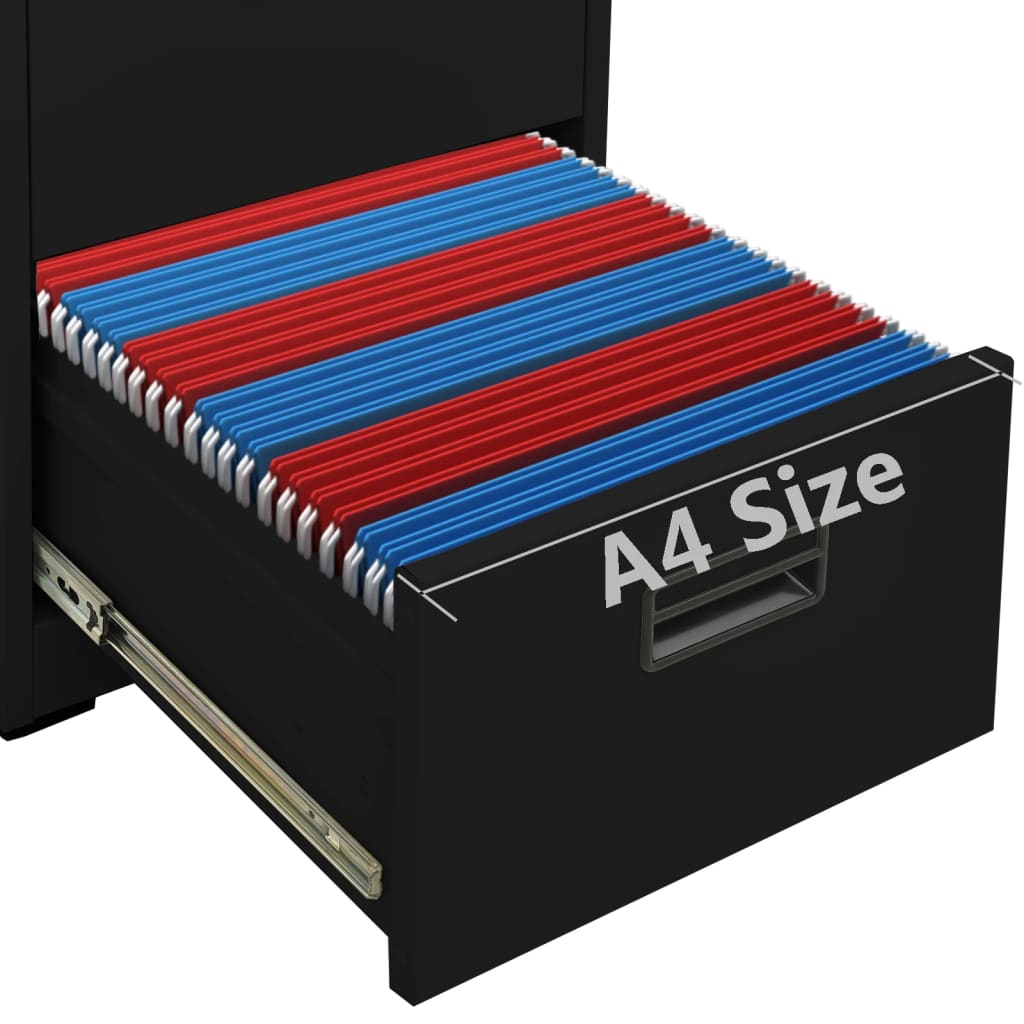 Dokumentskåp svart 46x62x72,5 cm stål