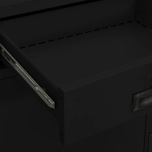 Dokumentskåp svart 90x40x102 cm stål