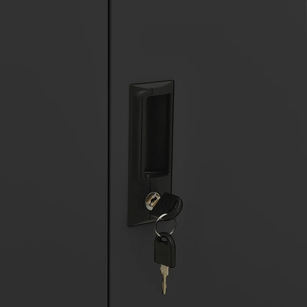 Dokumentskåp antracit 90x40x102 cm stål