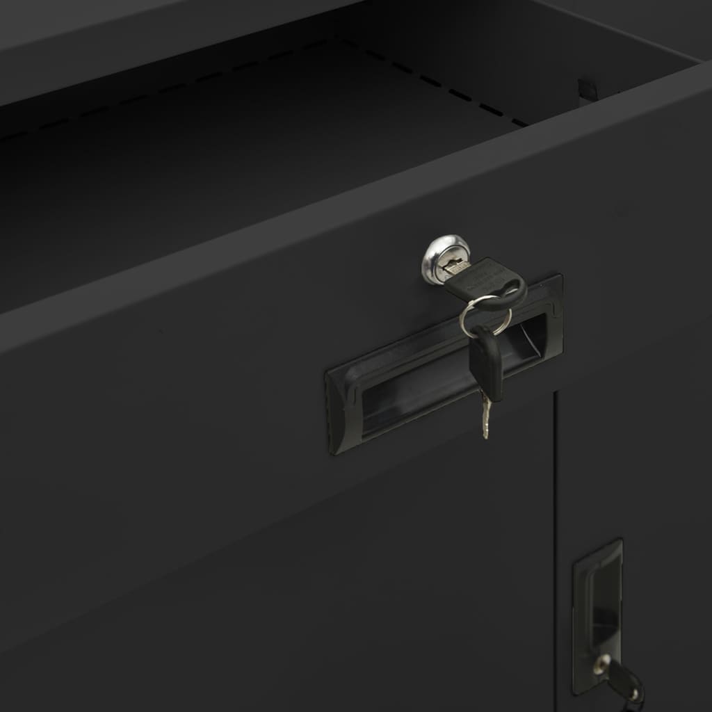 Dokumentskåp antracit 90x40x102 cm stål