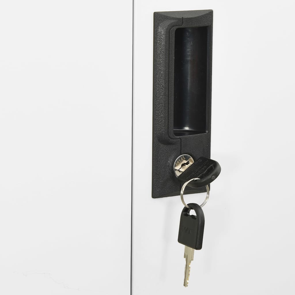 Dokumentskåp vit 90x40x180 cm stål och härdat glas