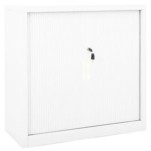 Dokumentskåp med skjutdörr vit 90x40x90 cm stål