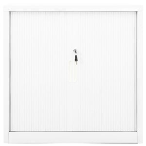 Dokumentskåp med skjutdörr vit 90x40x90 cm stål