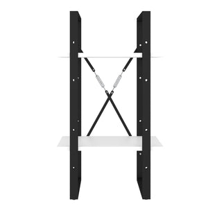 Bokhylla 2 hyllplan vit 40x30x70 cm konstruerat trä