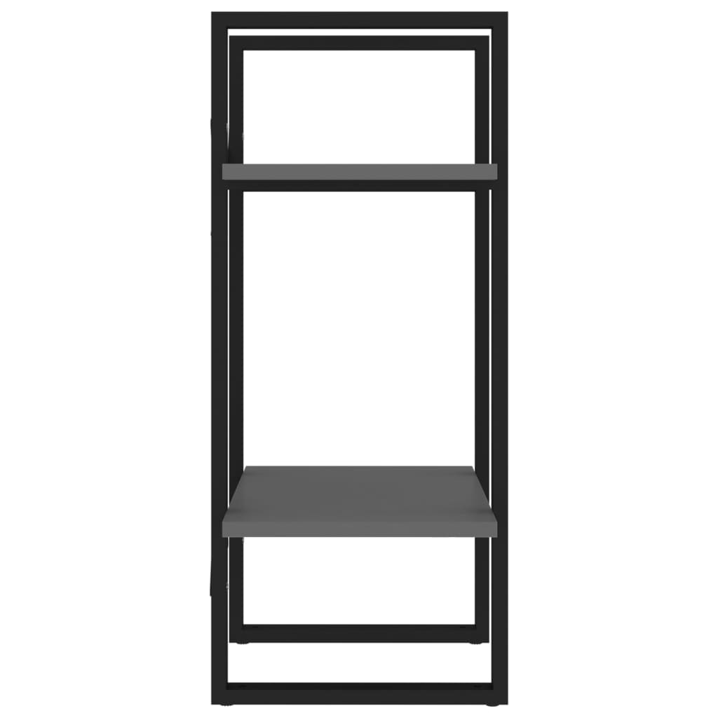 Bokhylla 2 hyllplan grå 40x30x70 cm konstruerat trä