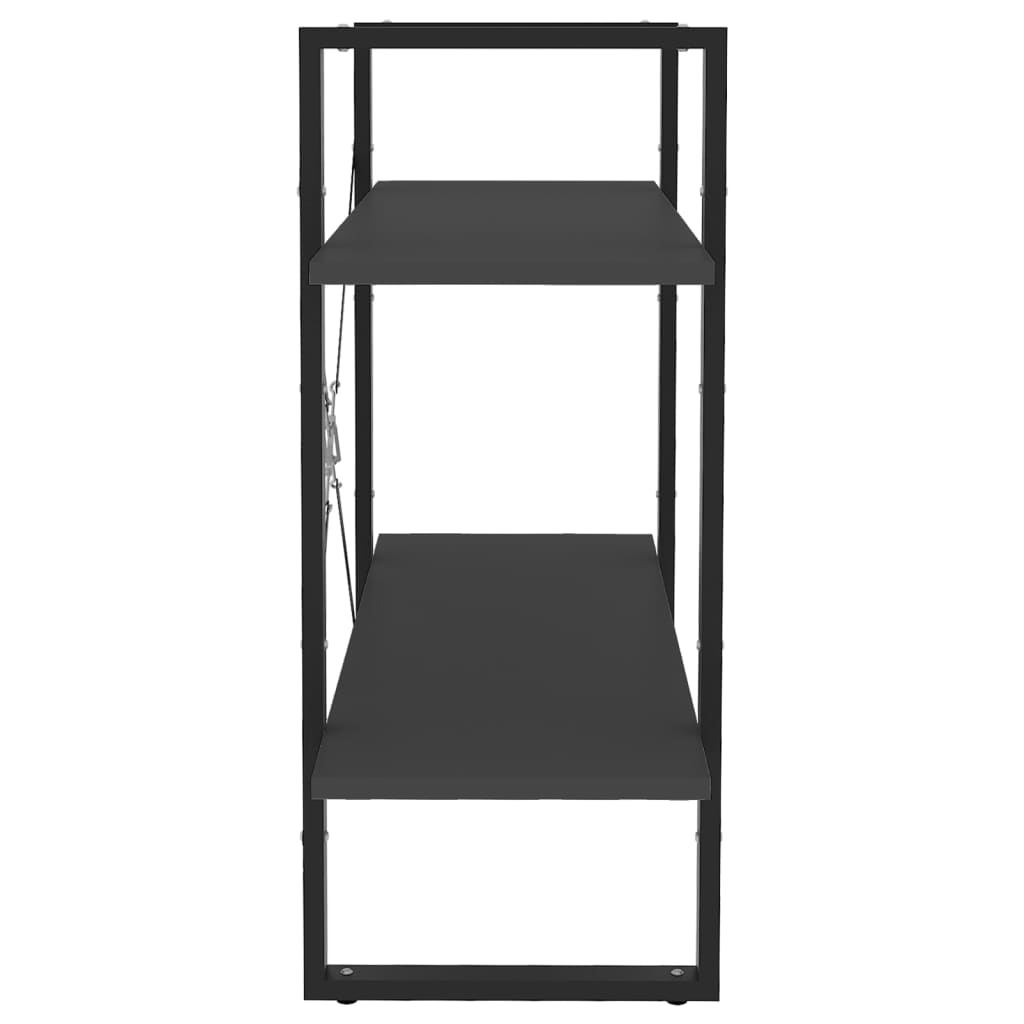 Bokhylla 2 hyllplan grå 80x30x70 cm konstruerat trä