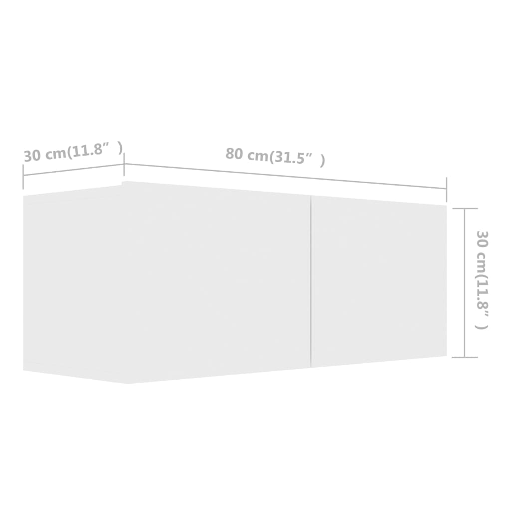 Tv-skåp 6 delar vit konstruerat trä