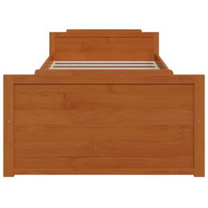 Sängram med lådor honungsbrun massiv furu 90x200 cm
