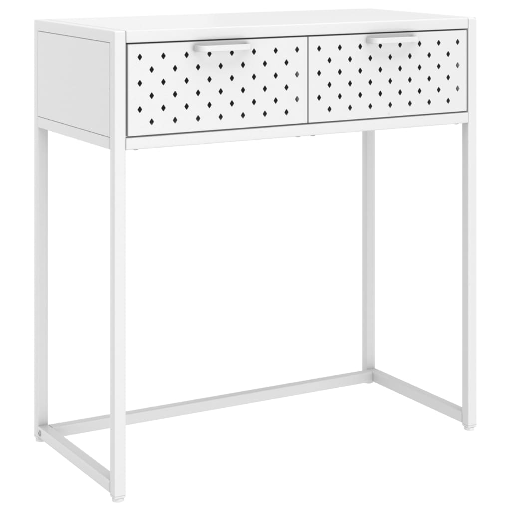 Konsolbord vit 72x35x75 cm stål