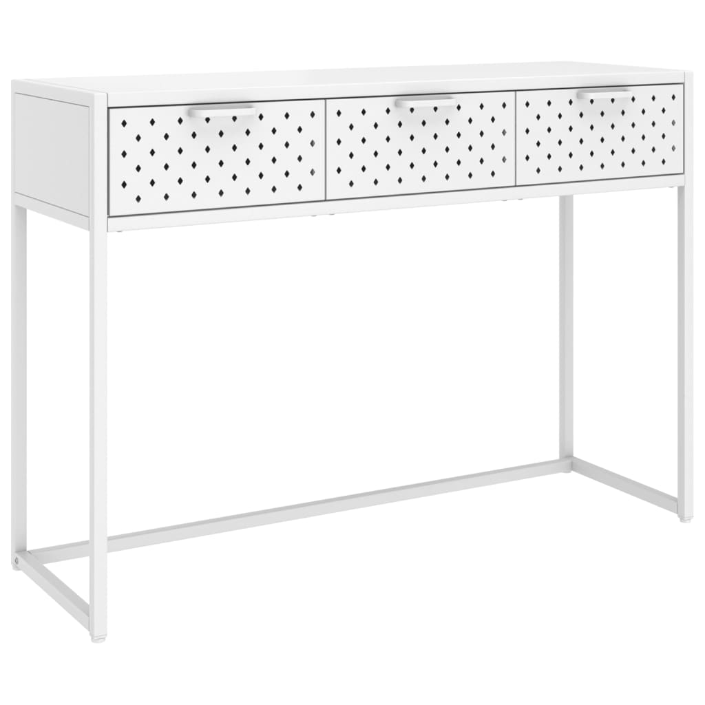 Konsolbord vit 106x35x75 cm stål