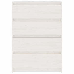 Byrå vit 60x36x84 cm massiv furu