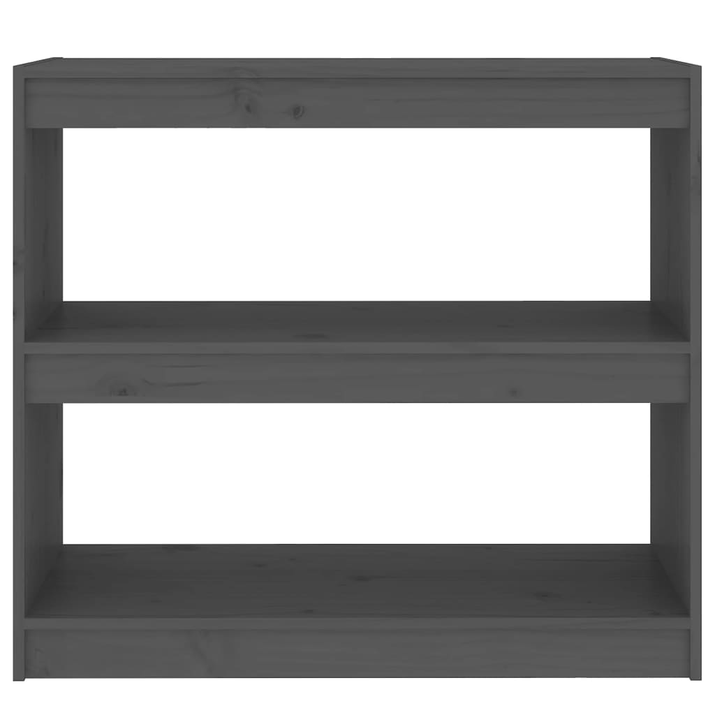 Bokhylla/Rumsavdelare grå 80x30x71,5 cm massiv furu