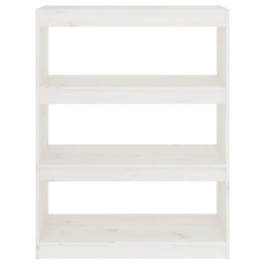 Bokhylla/Rumsavdelare vit 80x30x103,5 cm massiv furu