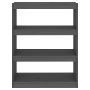 Bokhylla/Rumsavdelare grå 80x30x103,5 cm massiv furu