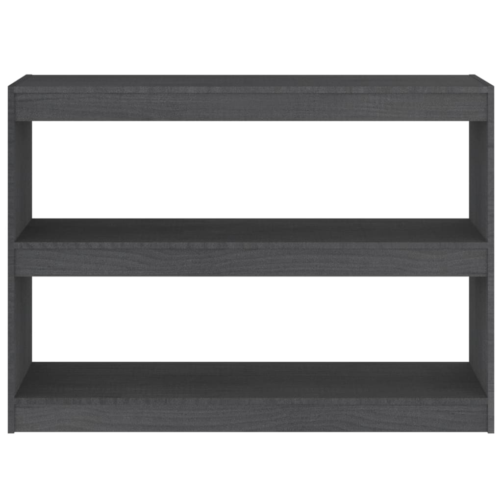 Bokhylla/Rumsavdelare grå 100x30x71,5 cm massiv furu