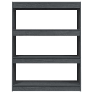 Bokhylla/Rumsavdelare grå 100x30x103 cm massiv furu