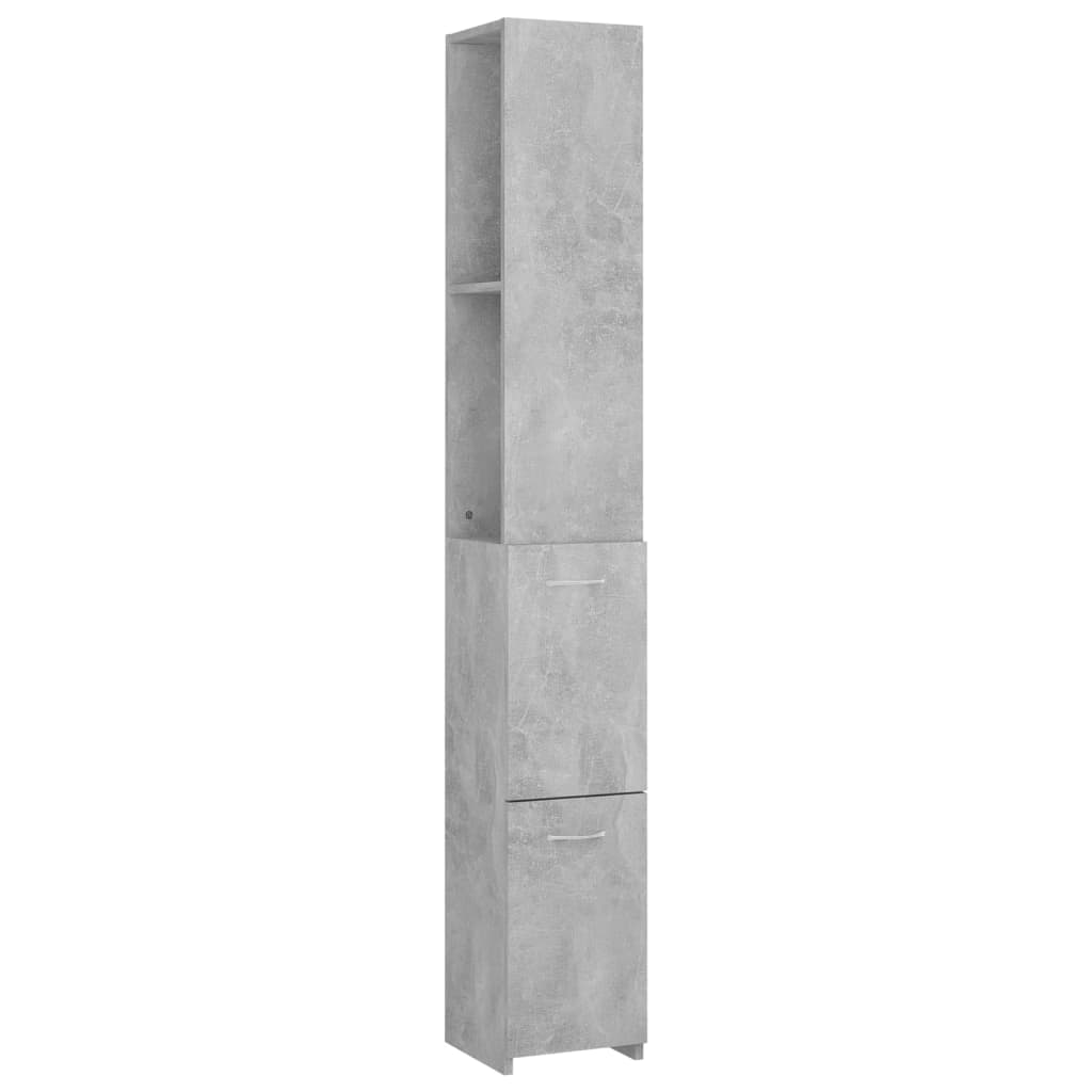 Badrumsskåp betonggrå 25x26,5x170 cm konstruerat trä