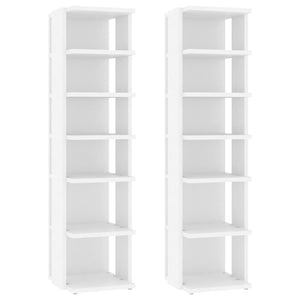 Skohyllor 2 st vit 27,5x27x102 cm konstruerat trä