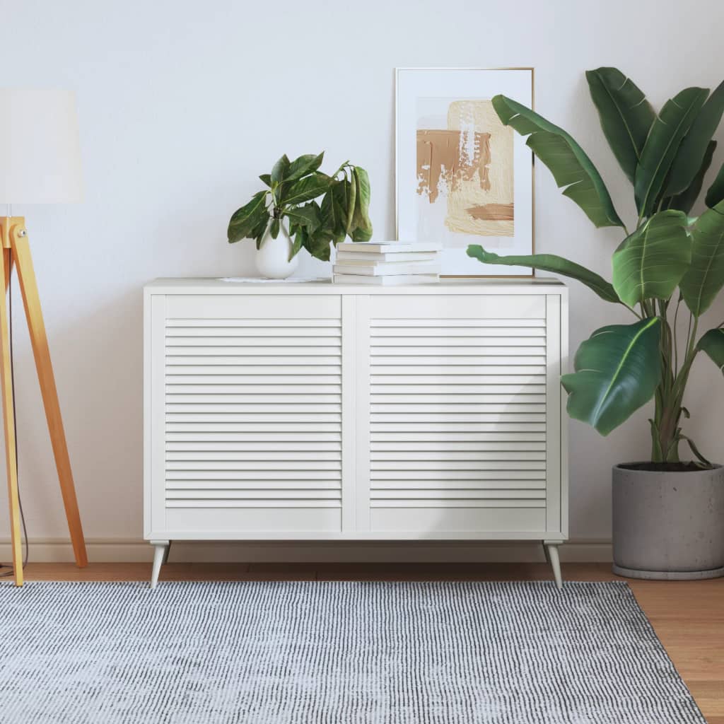 Skåpluckor lamelldesign 2 st vit 69x59,4 cm massiv furu