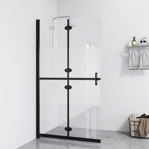 Vikbar duschvägg med halvfrostat ESG-glas 100x190 cm