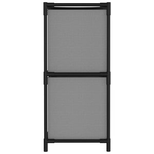 Förvaringsskåp med 4 tygkorgar grå 63x30x71 cm stål