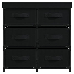 Byrå med 6 lådor 55x29x55 cm svart stål