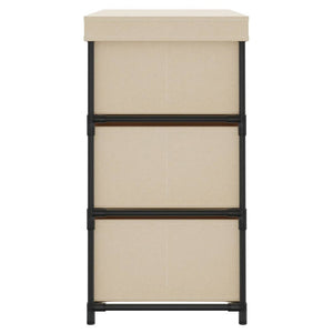 Byrå med 6 lådor 55x29x55 cm gräddvit stål