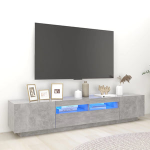 TV-bänk med LED-belysning betonggrå 200x35x40 cm-TV-bänkar-vidaXL-njoyroom