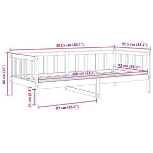 Dagbädd massiv furu 90x200 cm