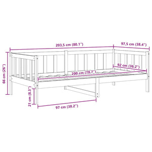 Dagbädd vit massiv furu 90x200 cm