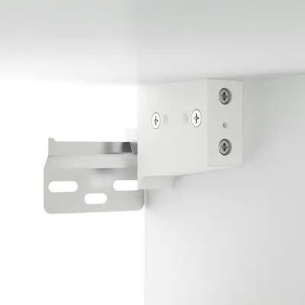 Spegelskåp med LED vit 76x15x55 cm