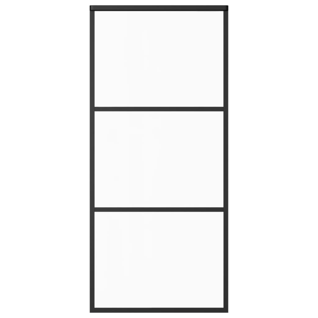 Skjutdörr med beslagset ESG glas och aluminium 90x205 cm