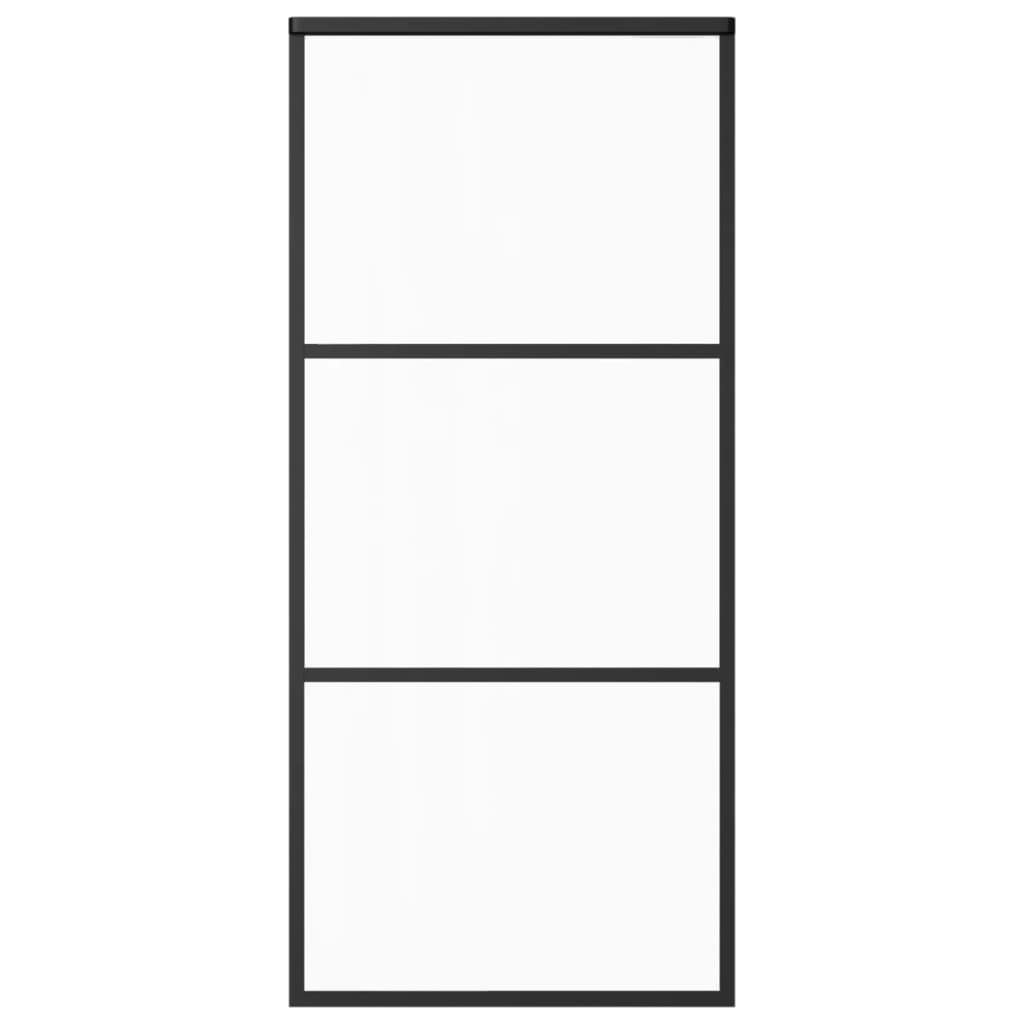 Skjutdörr med beslagset ESG glas och aluminium 90x205 cm