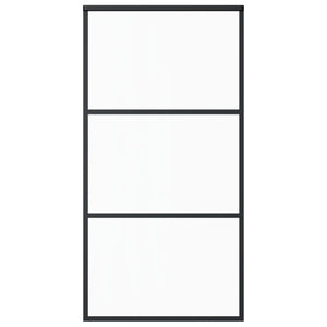 Skjutdörr med beslagset ESG glas och aluminium 102x205 cm