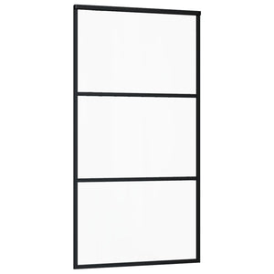 Skjutdörr med beslagset ESG glas och aluminium 102x205 cm