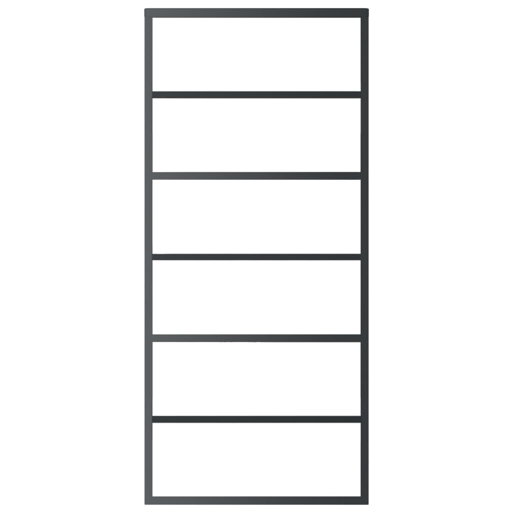 Skjutdörr med beslagset ESG glas och aluminium 90x205 cm