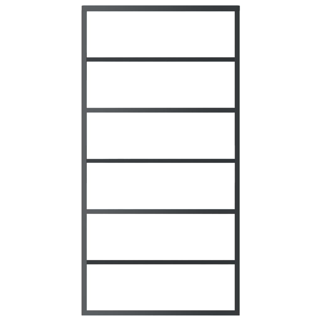 Skjutdörr med beslagset ESG glas och aluminium 102x205 cm