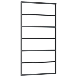 Skjutdörr med beslagset ESG glas och aluminium 102x205 cm