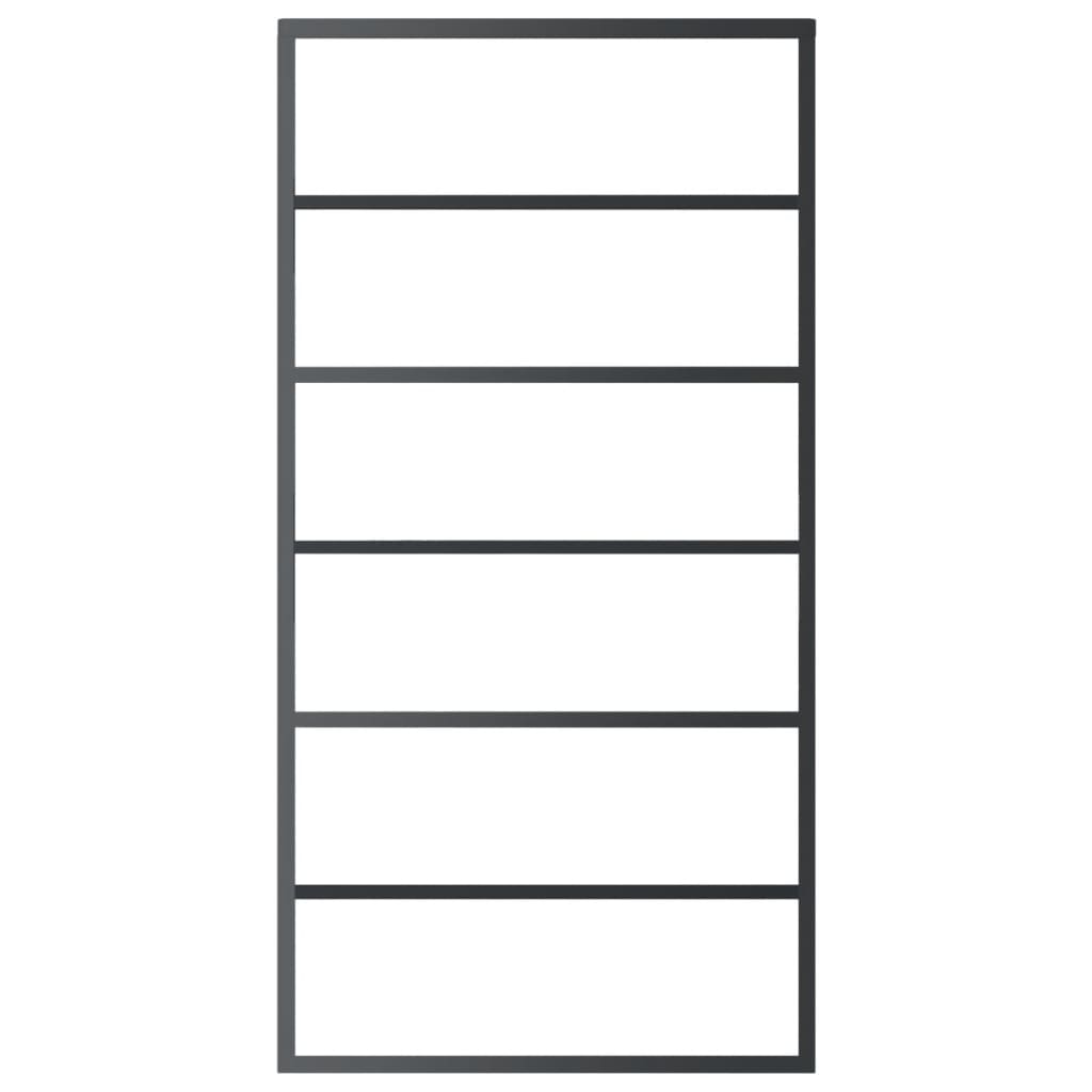 Skjutdörr med beslagset ESG glas och aluminium 102x205 cm