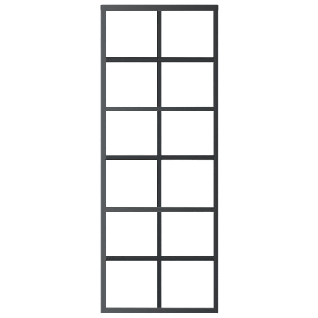 Skjutdörr med beslagset ESG glas och aluminium 76x205 cm