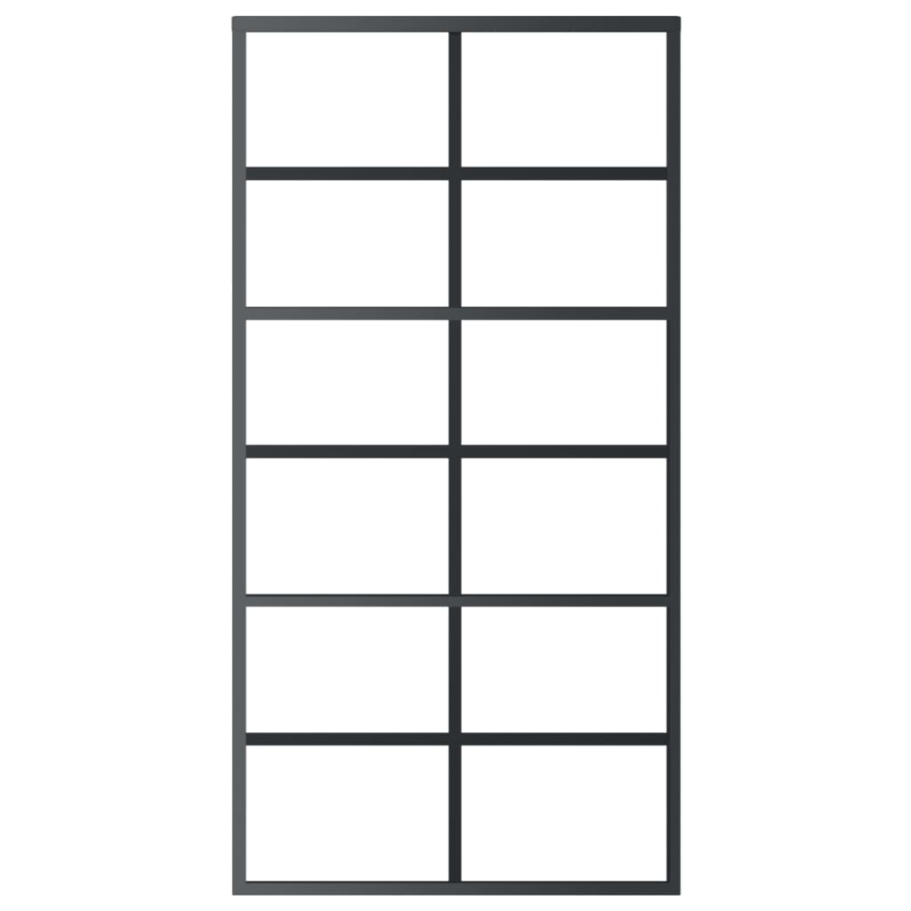 Skjutdörr med beslagset ESG glas och aluminium 102x205 cm