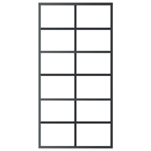 Skjutdörr med beslagset ESG glas och aluminium 102x205 cm